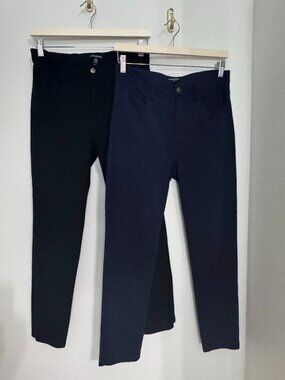 Eileen Fisher bundle 1 Blue & 1 Blk Tencel Stretch 5-Pocket Ponte Slim Jeans PS